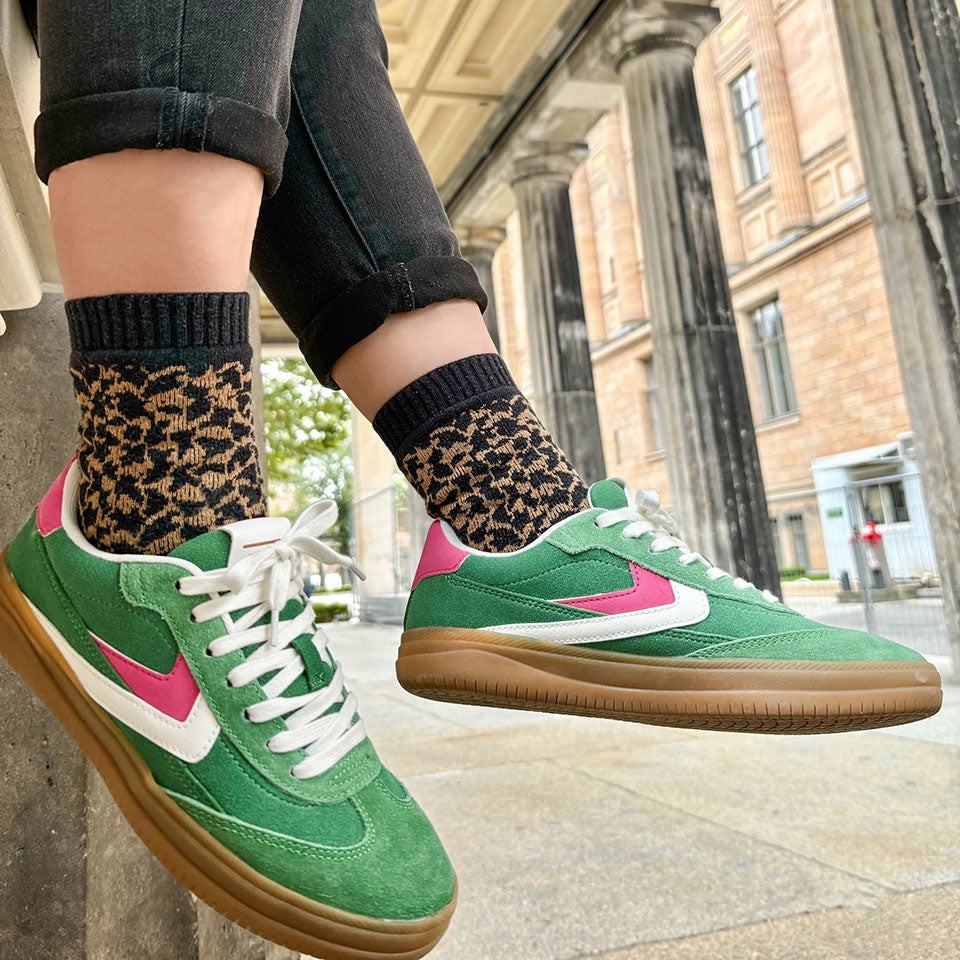 Leopard Midcalf Five Toe Socks